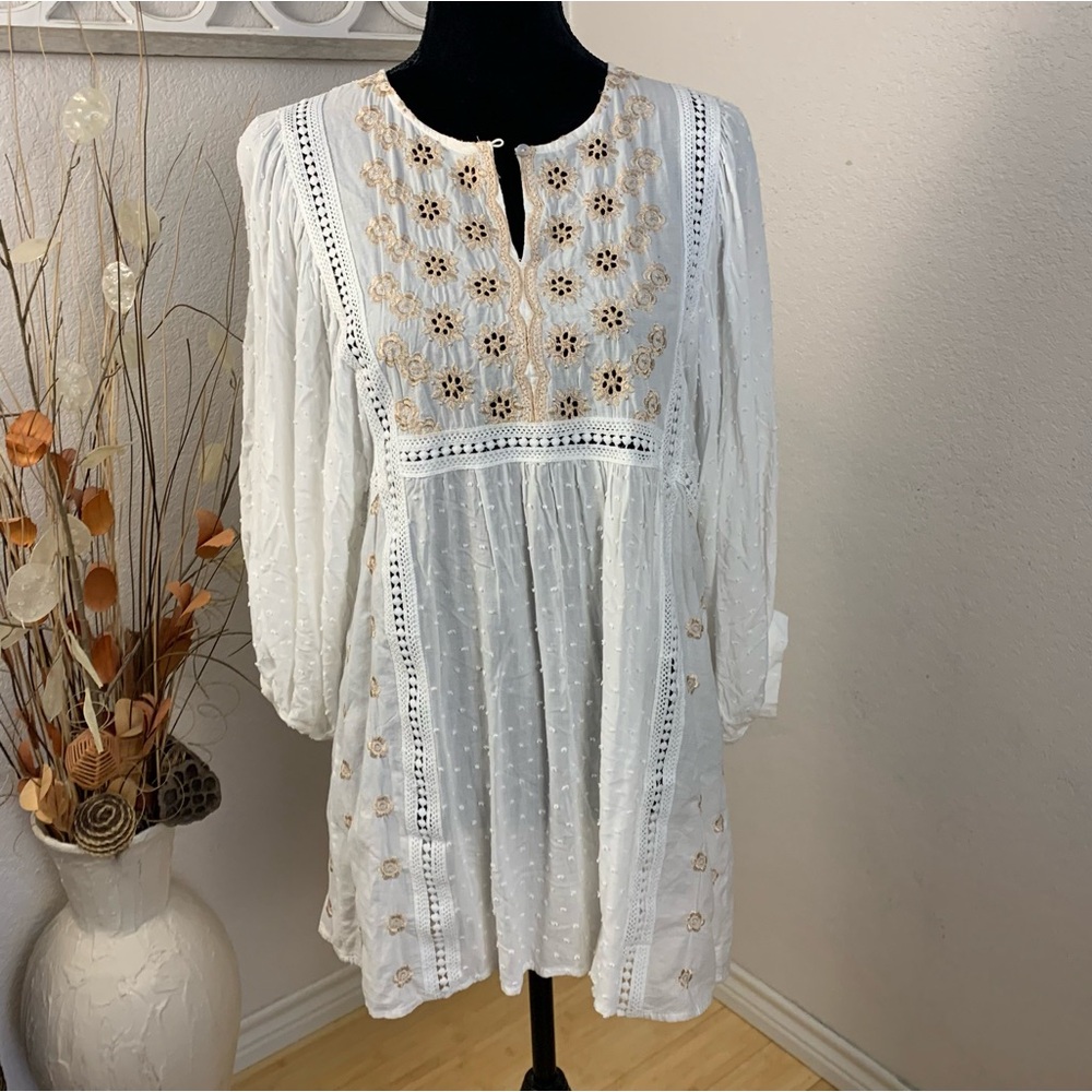 Forgotten Grace embroidered bohemian boho style top shirt blouse.